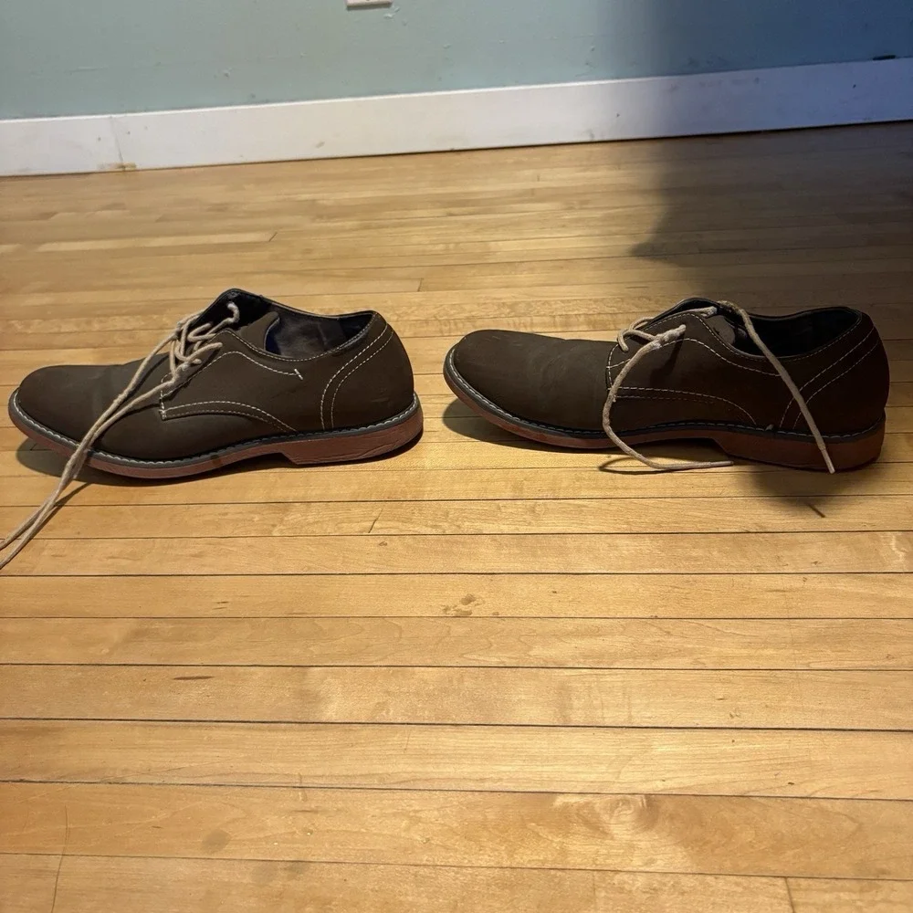 Men's Dexter Comfort Brown Leather Casual Shoes Oxfords Memory Foam Size 9.5